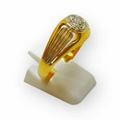 Bague jonc or blanc et diamants