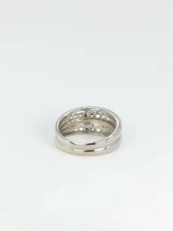 Bague jonc or blanc et diamants