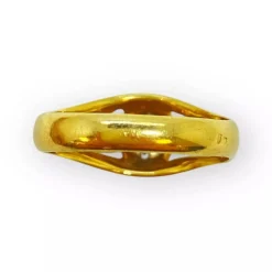 Bague jonc or blanc et diamants
