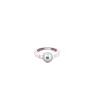 Bague jonc or blanc, perle de Tahiti et diamants