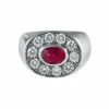Bague Jonc Or Blanc Rubis Diamants