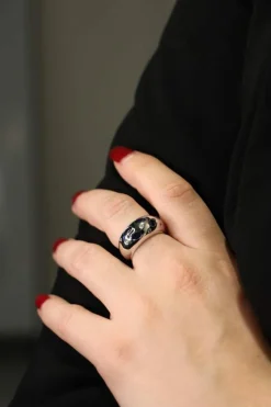 Bague Jonc Or blanc Saphir