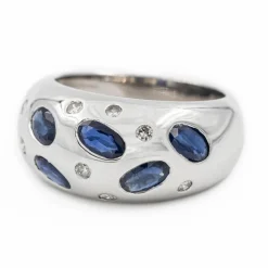 Bague Jonc Or blanc Saphir