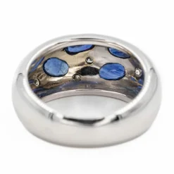 Bague Jonc Or blanc Saphir