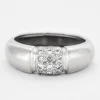 Bague jonc or gris diamants