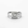 Bague Jonc Or Gris et Diamants