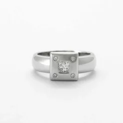 Bague Jonc Or Gris et Diamants
