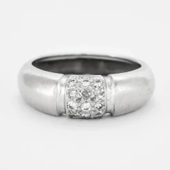 Bague jonc or gris et diamants