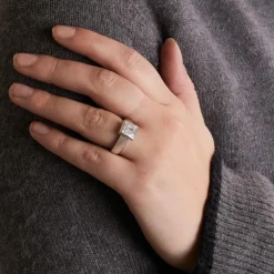 Bague Jonc Or Gris et Diamants
