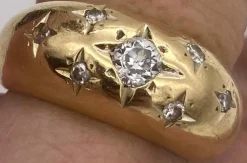 Bague Jonc or jaune & diamants