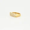 Bague jonc or jaune diamants