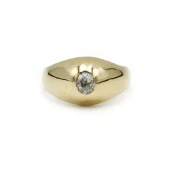Bague jonc or jaune diamants