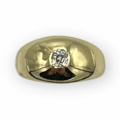 Bague jonc or jaune diamant