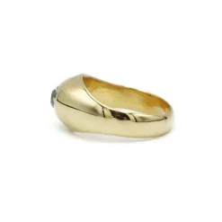 Bague jonc or jaune diamants