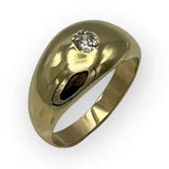 Bague jonc or jaune diamant