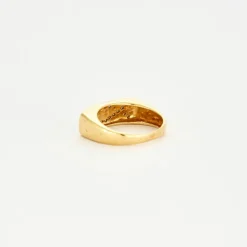 Bague jonc or jaune diamants