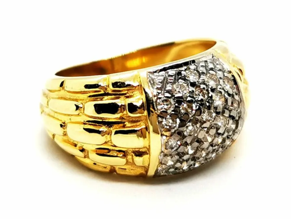 Bague Jonc Or jaune Diamant