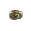 Bague jonc or jaune et diamants