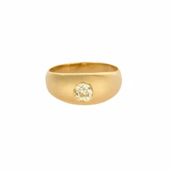 Bague jonc or jaune et diamant