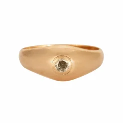 Bague jonc or jaune et diamant