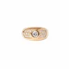 Bague Jonc or jaune et diamants