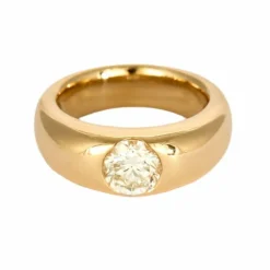 Bague jonc or jaune et diamant