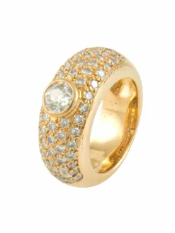 BAGUE "JONC" OR JAUNE ET DIAMANTS