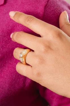 Bague Jonc or jaune et diamants