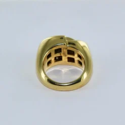 Bague jonc or jaune et diamants