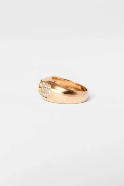 Bague Jonc or jaune et diamants