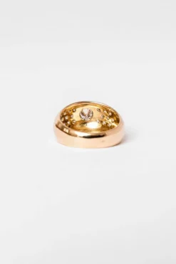 Bague Jonc or jaune et diamants
