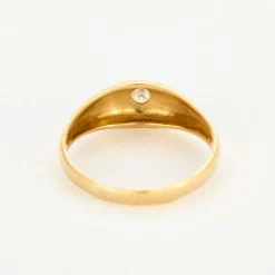 Bague jonc or jaune et diamant