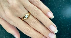 Bague Jonc or jaune et platine