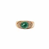 Bague Jonc or jaune, émeraude et diamants