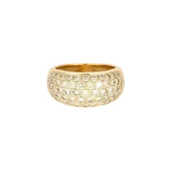 Bague Jonc Or Jaune Pavage Diamants