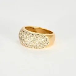 Bague Jonc Or Jaune Pavage Diamants