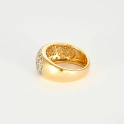 Bague Jonc Or Jaune Pavage Diamants