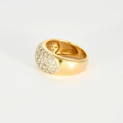 Bague Jonc Or Jaune Pavage Diamants