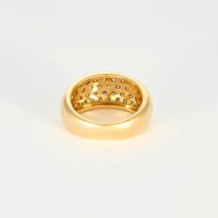 Bague Jonc Or Jaune Pavage Diamants