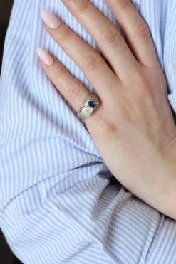 Bague Jonc Or jaune Saphir