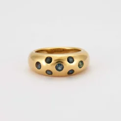 Bague Jonc Or Jaune Saphirs