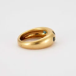 Bague Jonc Or Jaune Saphirs