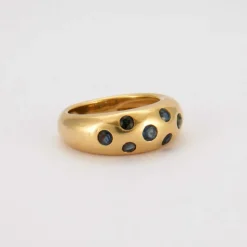 Bague Jonc Or Jaune Saphirs