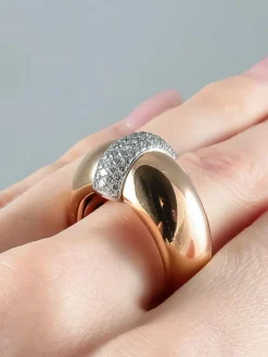 Bague Jonc Or rose Diamants