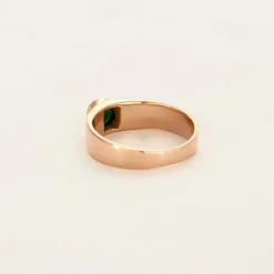 Bague jonc or rose et émeraude