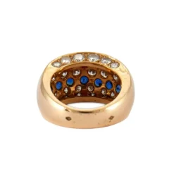 BAGUE JONC OR, RUBIS & SAPHIRS