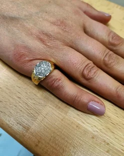 Bague jonc pavée diamants