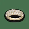 Bague jonc petit doigt en or jaune 18K avec 1,80 ct de diamants H-VS – Taille 46