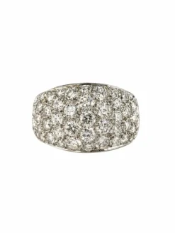 Bague jonc platine diamants