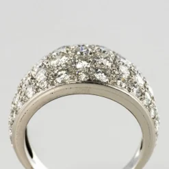 Bague jonc platine diamants